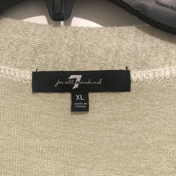 7 For All Mankind Gray Long Line Open Front Cardigan Duster with Pockets - Picture 3 of 5